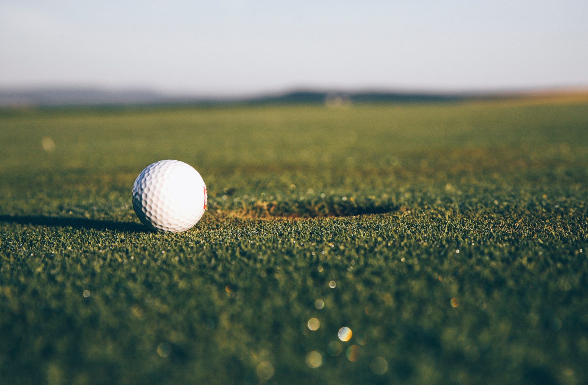 Golf ball on course