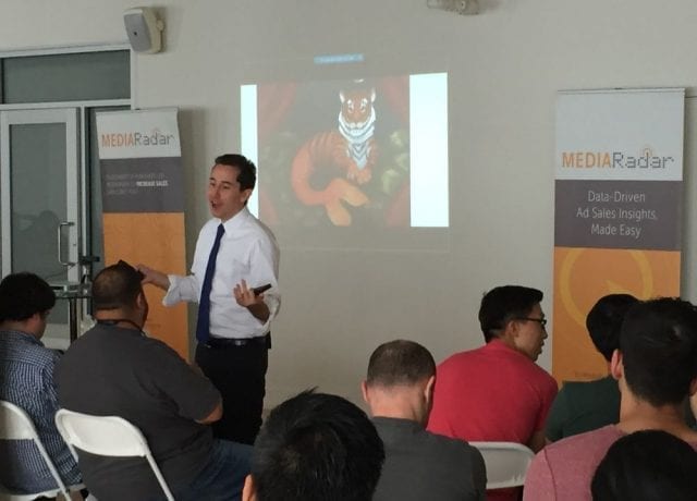 man giving presentation