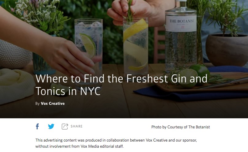 native advertising example the botanist