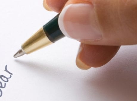 pen writing dear