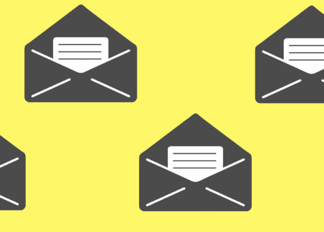 envelopes yellow background