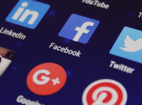 social media app logos on smartphone