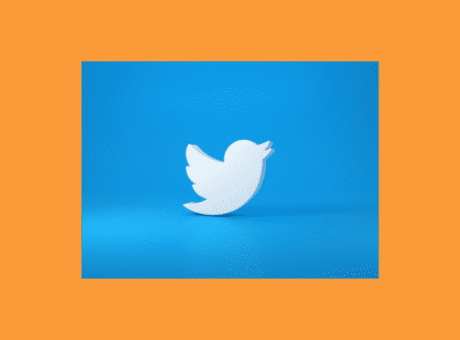 twitter logo on orange background